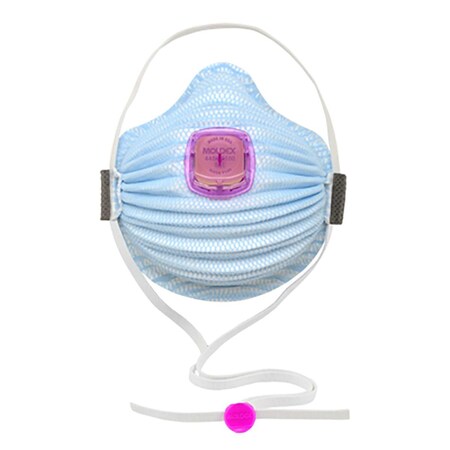 Moldex AirWave P100 Disposable Respirator w/SmartStrap, Ventex Valve and Full Flange, Size Med/Lrg, 5PK 4400P100